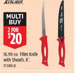 Canadian Tire Xcalibur Fillet Knife with Sheath offer