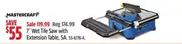 Canadian Tire Mastercraft 7˝ Wet Tile Saw with Extension Table, 5A offer
