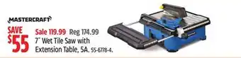 Canadian Tire Mastercraft 7˝ Wet Tile Saw with Extension Table, 5A offer