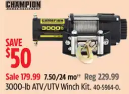 Canadian Tire Champion 3000-lb ATV/UTV Winch Kit offer