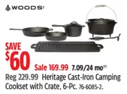 Canadian Tire WOODS Heritage Cast-Iron Camping Cookset with Crate, 6-Pc offer