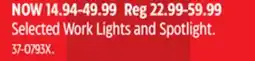 Canadian Tire Motomaster Selected Work Lights and Spotlight offer