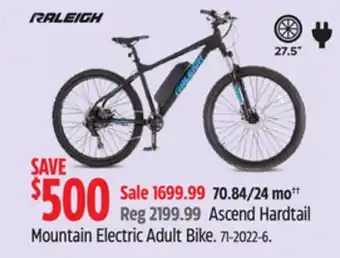 Canadian Tire Raleigh Ascend Hardtail Mountain Electric Adult Bike offer