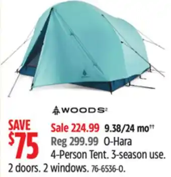 Canadian Tire Woods 4-Person Tent offer