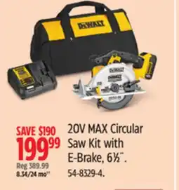 Canadian Tire DEWALT 20V MAX Circular Saw Kit with E-Brake offer