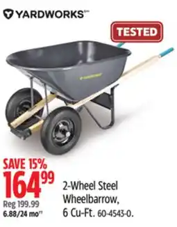 Canadian Tire Yardworks 2-Wheel Steel Wheelbarrow, 6 Cu-Ft offer