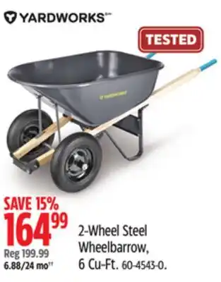 Canadian Tire Yardworks 2-Wheel Steel Wheelbarrow, 6 Cu-Ft offer