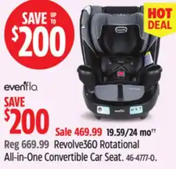 Canadian Tire Evenflo Revolve360 Rotational All-in-One Convertible Car Seat offer