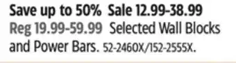 Canadian Tire Selected Wall Blocks and Power Bars offer