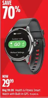 Canadian Tire HEALTH & FITNESS SMART WATCH WITH BUILT GPS offer
