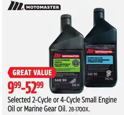 Canadian Tire Selected 2-Cycle or 4-Cycle Small Engine Oil or Marine Gear Oil offer
