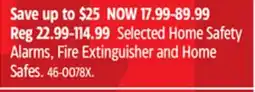 Canadian Tire Garrison Selected Home Safety Alarms, Fire Extinguisher and Home Safes offer