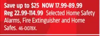 Canadian Tire Garrison Selected Home Safety Alarms, Fire Extinguisher and Home Safes offer