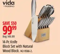 Canadian Tire 14-Pc Knife Block Set with Natural Wood Block offer