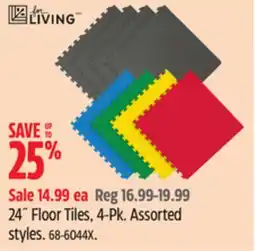 Canadian Tire For Living 24˝ Floor Tiles, 4-Pk offer
