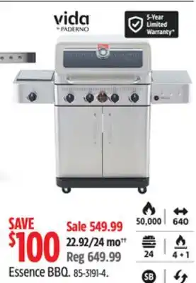 Canadian Tire Vida Essence BBQ offer