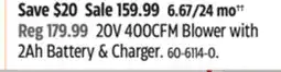 Canadian Tire Certified 20V Cordless Battery-Powered Lawn & Garden Leaf Blower offer