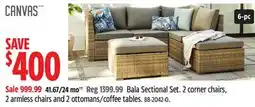 Canadian Tire Bala Sectional Set 2 corner chairs, 2 armless chairs and 2 ottomans/coffee tables offer