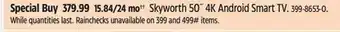 Canadian Tire Skyworth 50˝ 4K Android Smart TV offer