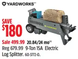 Canadian Tire Yardworks N9-Ton 15A Electric Log Splitter offer