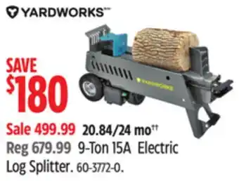 Canadian Tire Yardworks N9-Ton 15A Electric Log Splitter offer