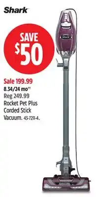 Canadian Tire Rocket Pet Plus Corded Stick Vacuum offer
