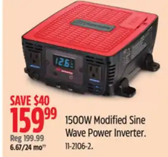 Canadian Tire MotoMaster 1500W Modified Sine Wave Power Inverter offer