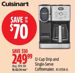 Canadian Tire 12-Cup Drip and Single-Serve Coffeemaker offer