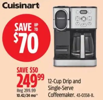 Canadian Tire 12-Cup Drip and Single-Serve Coffeemaker offer