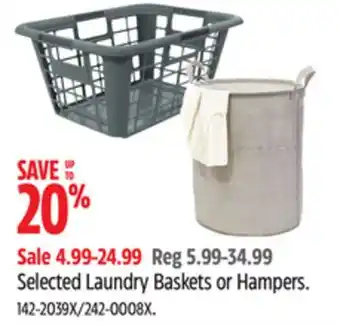 Canadian Tire type A Selected Laundry Baskets or Hampers offer