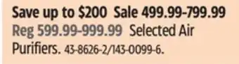 Canadian Tire Dyson Selected Air Purifiers offer