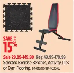 Canadian Tire Shock Selected Exercise Benches, Activity Tiles or Gym Flooring offer