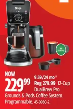 Canadian Tire Ninja 12 Cup DualBrew Pro Grounds & Pods Coffee System Programmable offer