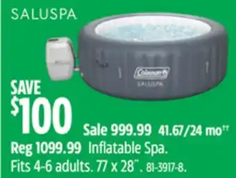 Canadian Tire Coleman Inflatable Spa offer