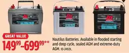 Canadian Tire MOTOMASTER Nautilus Batteries offer