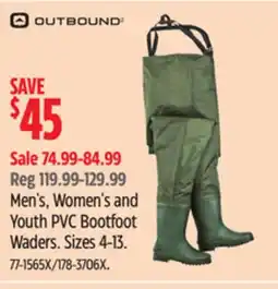 Canadian Tire Men's, Women's and Youth PVC Bootfoot Waders offer