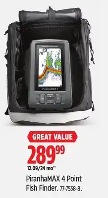 Canadian Tire PiranhaMAX 4 Point Fish Finder offer