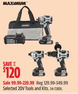 Canadian Tire MAXIMUM Selected 20V Tools and Kits offer
