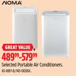 Canadian Tire NOMA Selected Portable Air Conditioners offer