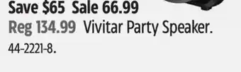 Canadian Tire Vivitar Party Speaker offer