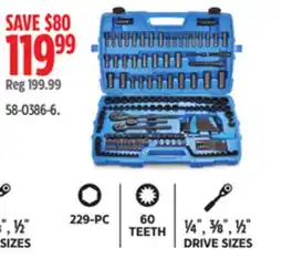 Canadian Tire Mastercraft , ½ SIZES 229-PC offer