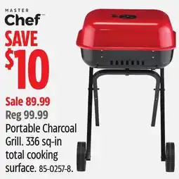 Canadian Tire Portable Charcoal Grill. 336 sq-in total cooking surface offer