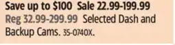 Canadian Tire Selected Dash and Backup Cams offer