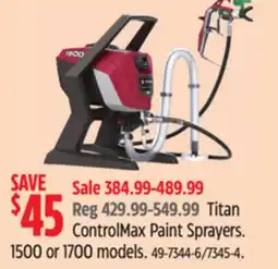 Canadian Tire Wagner Titan ControlMax Paint Sprayers offer
