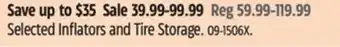 Canadian Tire MotoMaster Selected Inflators and Tire Storage offer