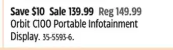 Canadian Tire myGEKOgear Orbit C100 Portable Infotainment Display offer