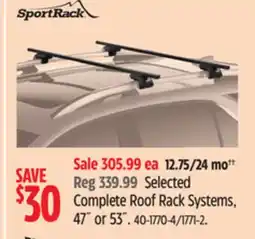 Canadian Tire SportRack Complete Roof Rack Systems, 47˝ or 53 offer