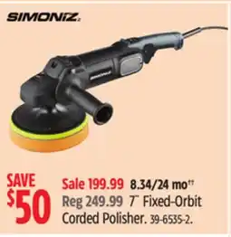 Canadian Tire Simoniz 7˝ Fixed-Orbit Corded Polisher offer