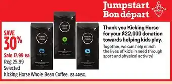 Canadian Tire Selected Kicking Horse Whole Bean Coffee offer