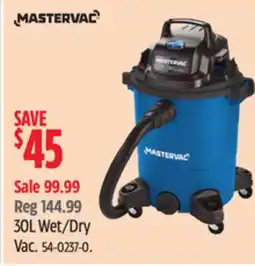 Canadian Tire Mastervac 30L Wet/Dry Vac offer